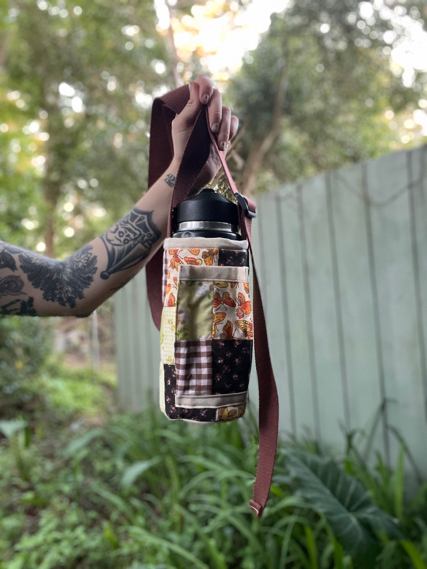 Water Bottle Sling: PICNIC PATCHWORK
